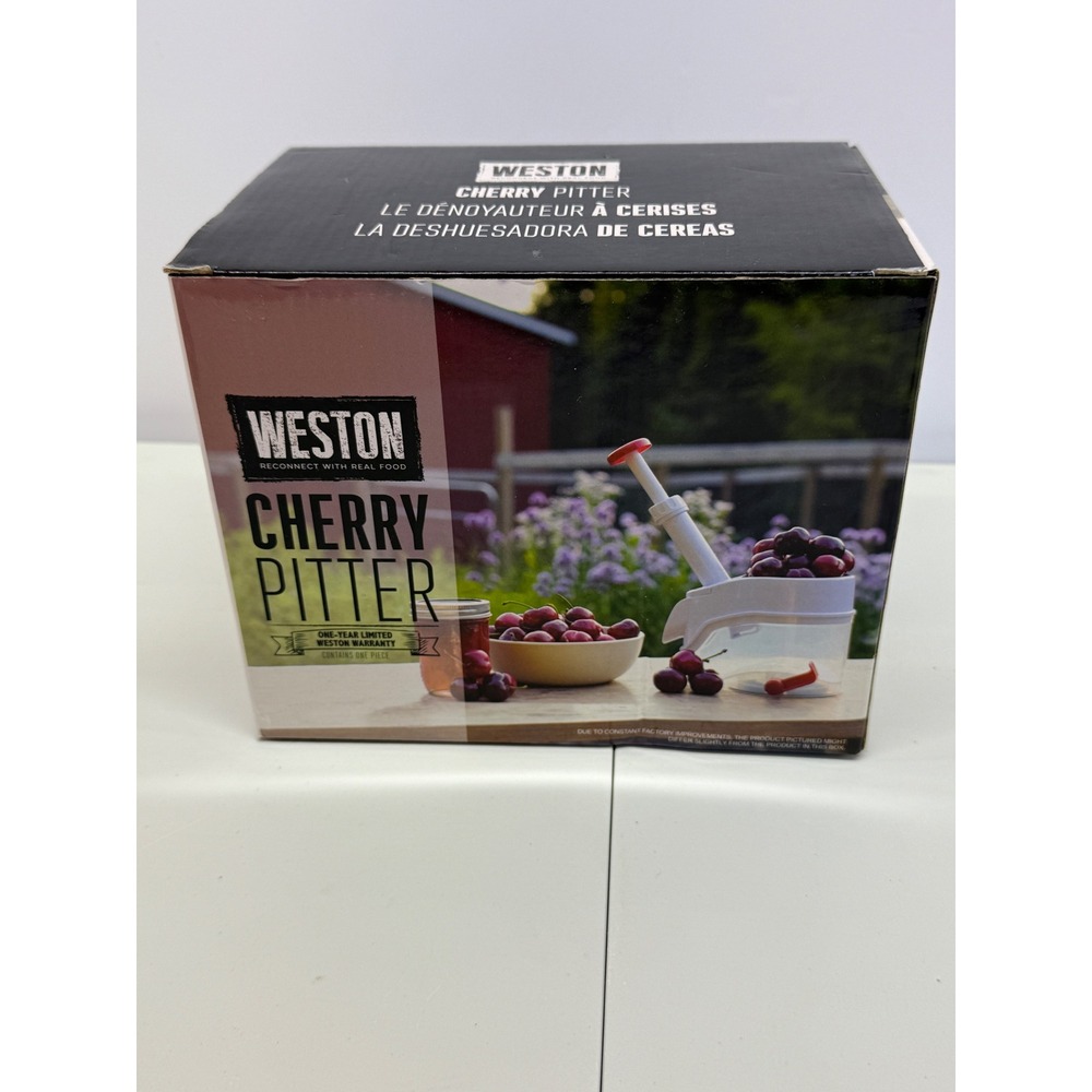 Weston Cherry Pitter Stainless Steel Plunger Suction Base 16-0701-W White